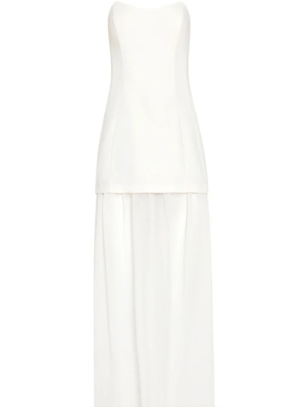 Amanda Uprichard Strapless White Maxi Dress with Sheer Skirt - Picture 4 of 11